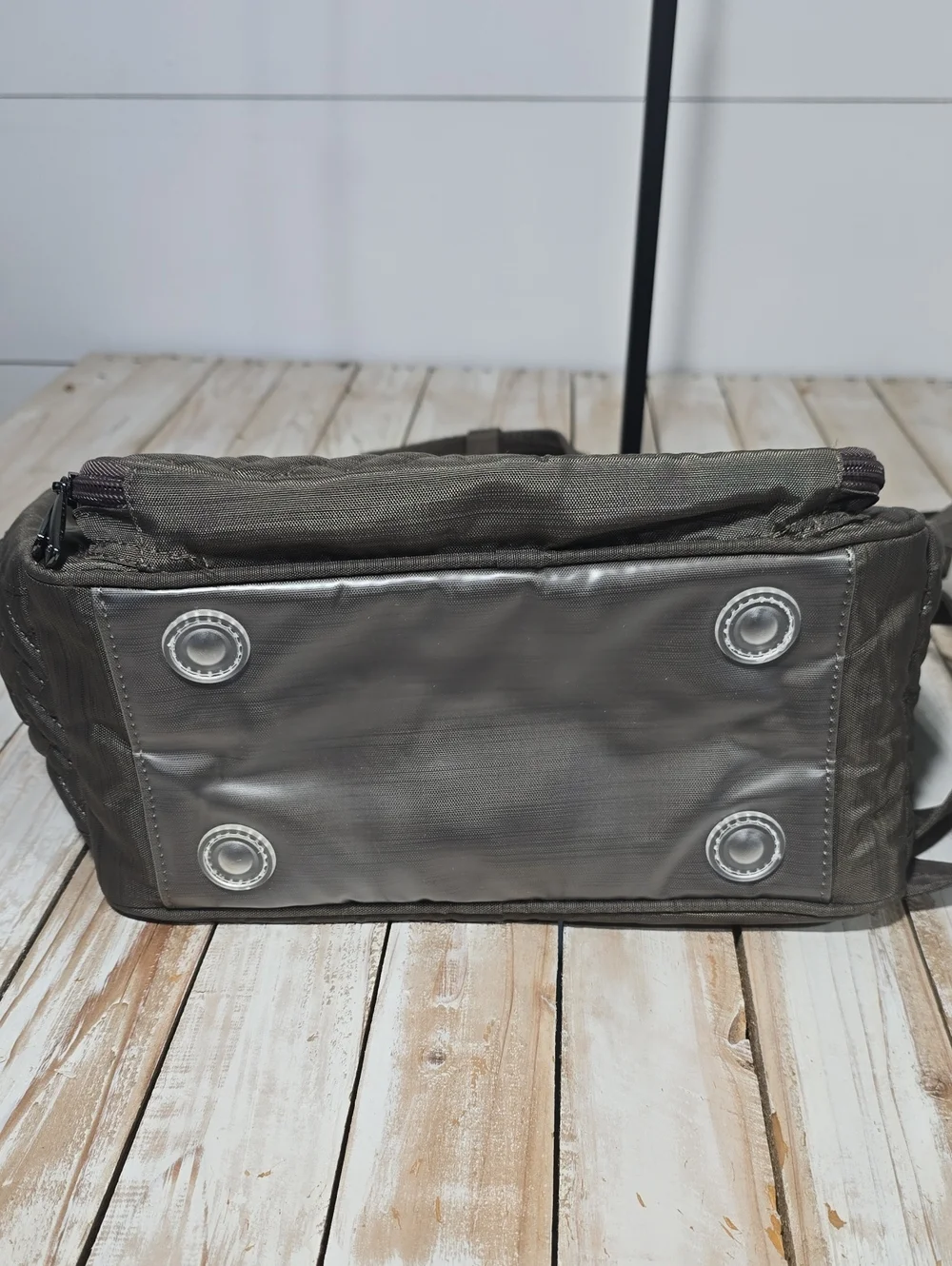 Lug Mini Puddle Jumper Convertible Crossbody Tote Bag Brushed Walnut Quilted